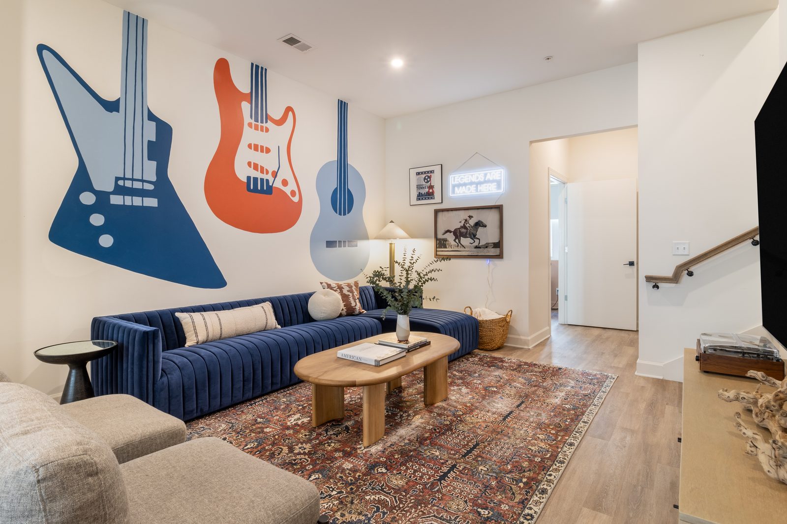 Guitar mural living room